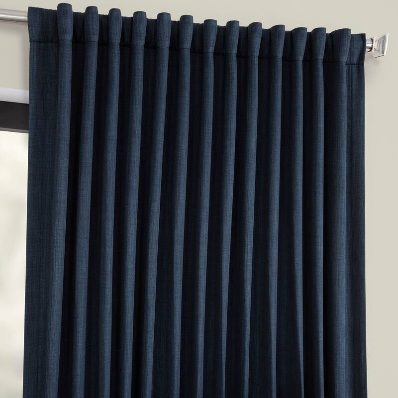Exclusive Fabrics Faux Linen Extra Wide Room Darkening Curtain Panel