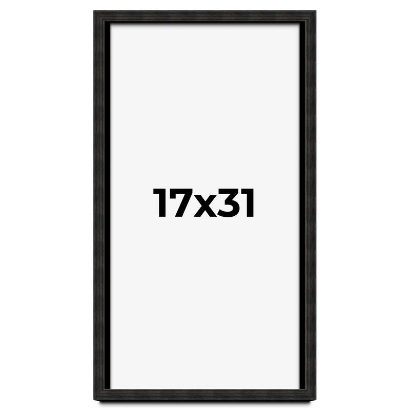 17x31 Shadow Box Black Rustic Barnwood Display Frame | 1.125 Inch