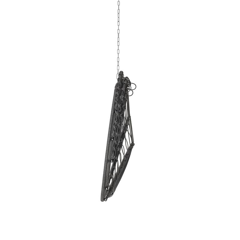 PE Rattan Egg Hanging Chair with 360lb Capacity, Waterproof Cushion and UV-Resistant