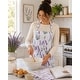 preview thumbnail 3 of 1, Lavender Floral Kitchen Apron - Adjustable Cooking Apron with Front Pocket for Baking and Gardening - 24"x36"