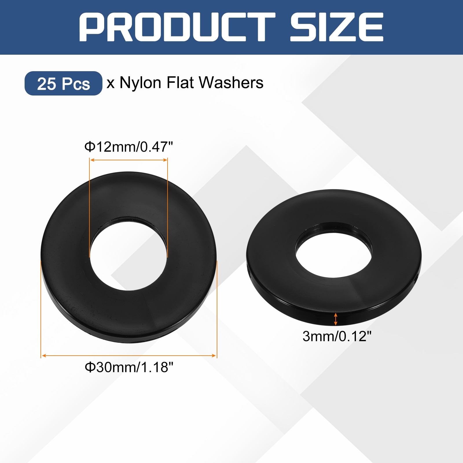 Nylon Flat Washers Plain Washer ID OD Thick Plastic Washers for Screws Bolts Garden Faucet Plumbing Washers Repair
