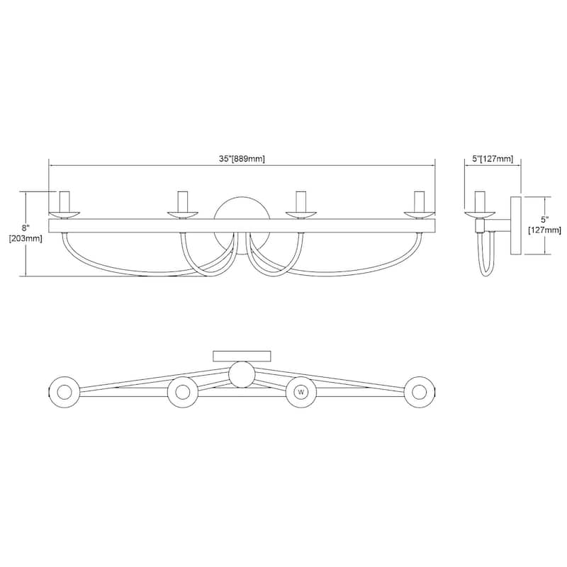 Elk Home Williamson Black Metal 4 Light Vanity Light