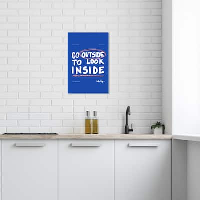 Wynwood Studio Canvas Typography and Quotes Go and Look Blue and Modern & Contemporary Wall Art Canvas Print