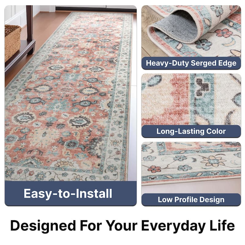 Well Woven Elle Basics Gala Vintage Botanical Washable Rug