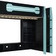 preview thumbnail 9 of 45, Full Size Gaming Loft Bed with RGB Light & Desk, Wood Bed Frame w/Multi-Storage Shelves and Guardrail, Under-Bed Console Storage