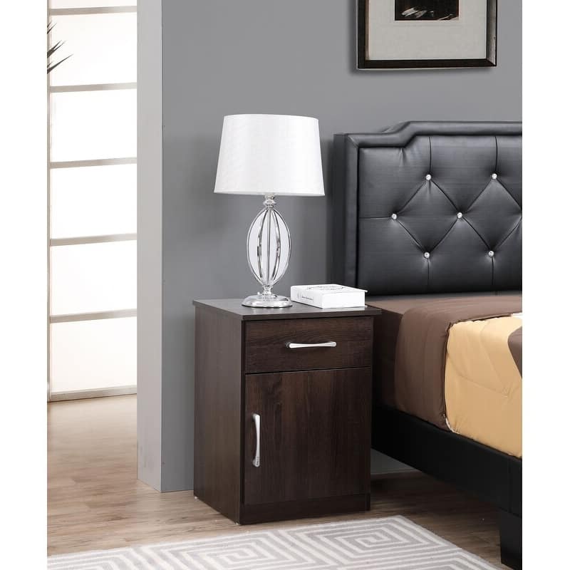 Alston 1-drawer and Cabinet Wood Nightstand