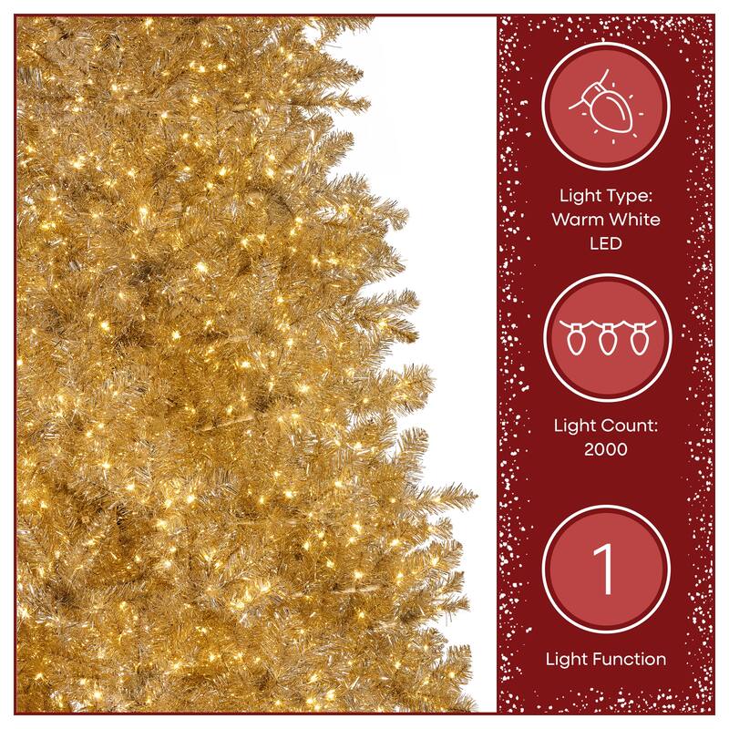 National Tree Company 9 ft. Pre-Lit Christmas Platinum Metallic Tree - 9 Foot