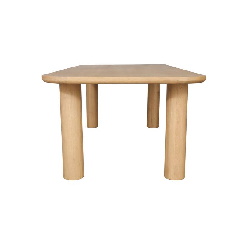 NADAAL STUDIOS Dareth Dining Table for 8, Rectangular Oak Wood Top, Four Post Legs, Natural Finish