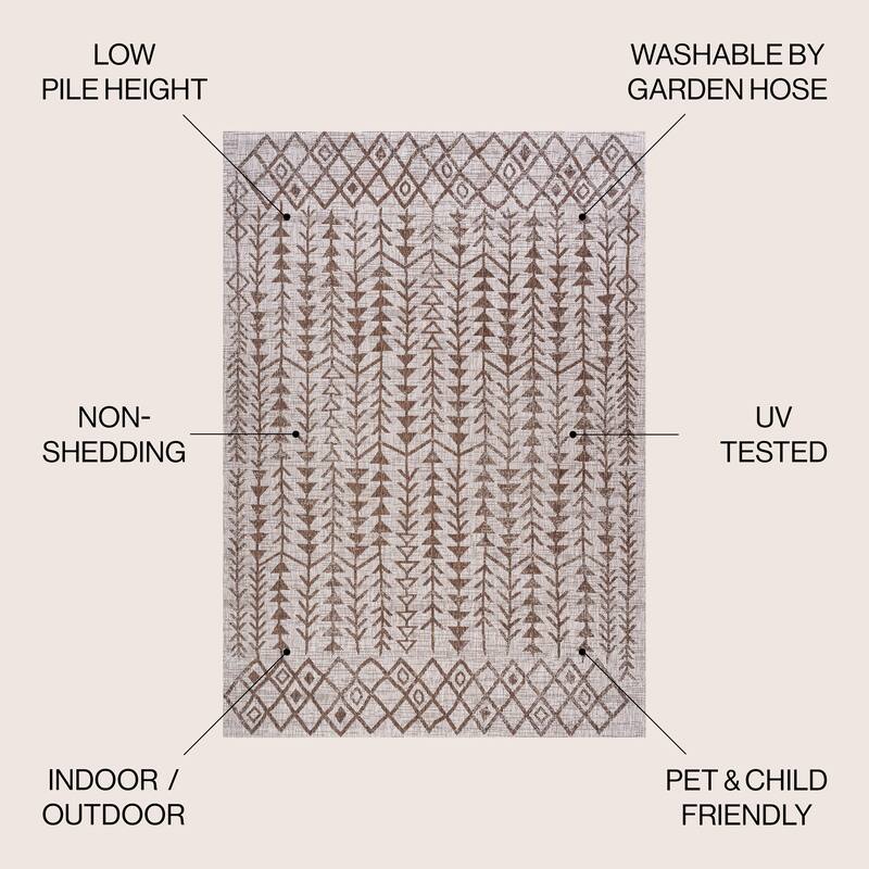 JONATHAN Y Sukie Bohemian Geometric Indoor/Outdoor Area Rug