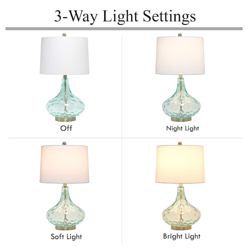 24" Modern Refined Bubbly Colored Glass Table Lamp