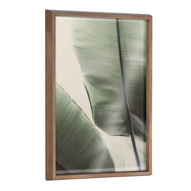 Kate and Laurel Blake Vintage Palm Framed Printed Glass by Alicia Abla - 18x24 - Gold