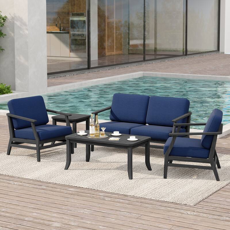 Outdoor Conversation Set Patio Chair, Loveseat with Tables