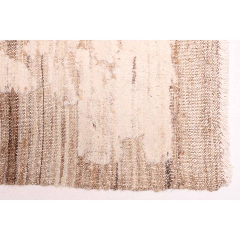 ECARPETGALLERY Hand-knotted Pak Finest Marrakesh Brown, Ivory Wool Rug - 9'1 x 12'11