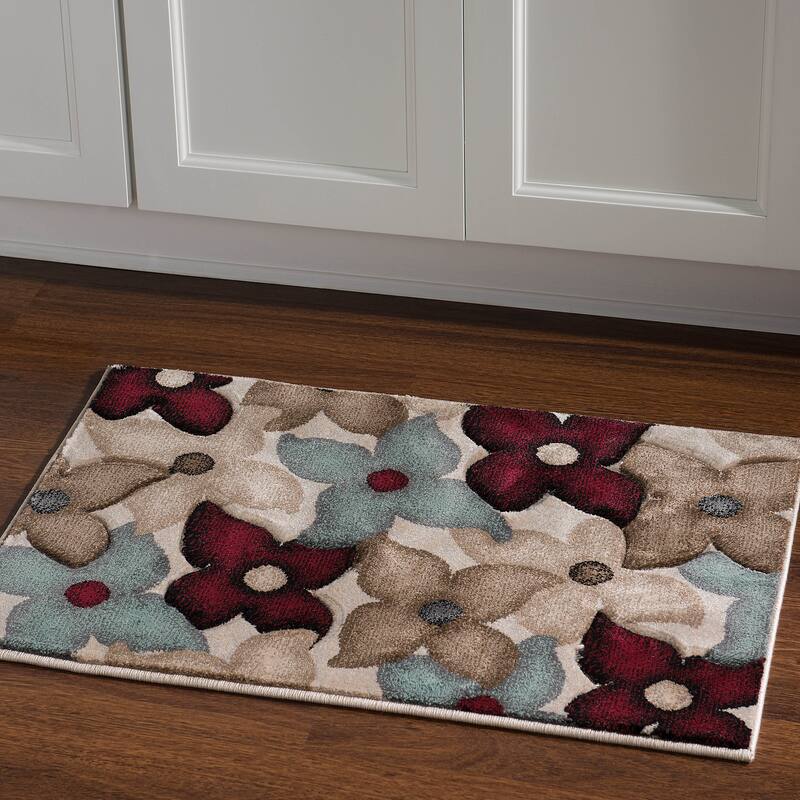 Milan Collection Garnet/Ivory Area Rug