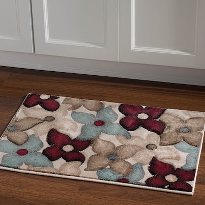 Milan Collection Garnet/Ivory Area Rug