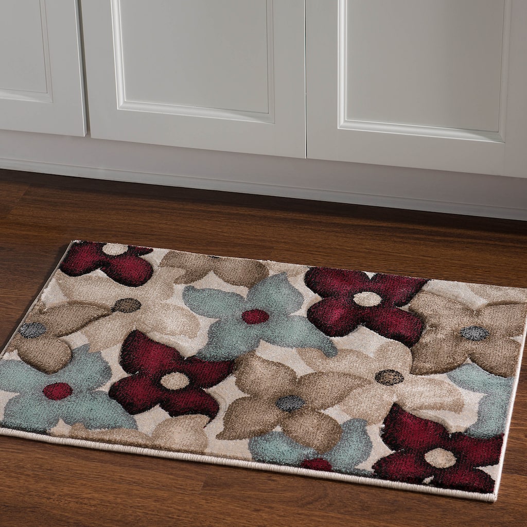 Milan Collection Garnet/Ivory Area Rug