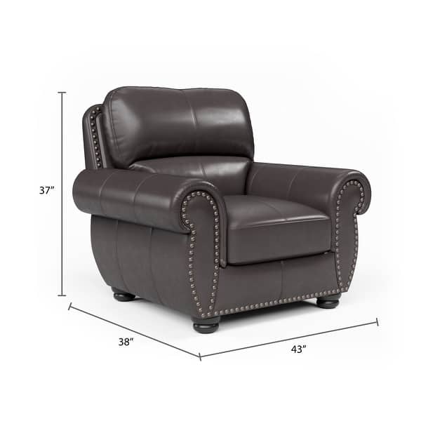Abbyson Aaron Grey Top Grain Leather Chair Bed Bath & Beyond 31009883