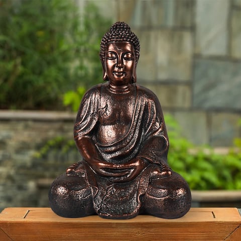16.1inch Zen Buddha Indoor Outdoor Statue for Yard Garden Home Decor
