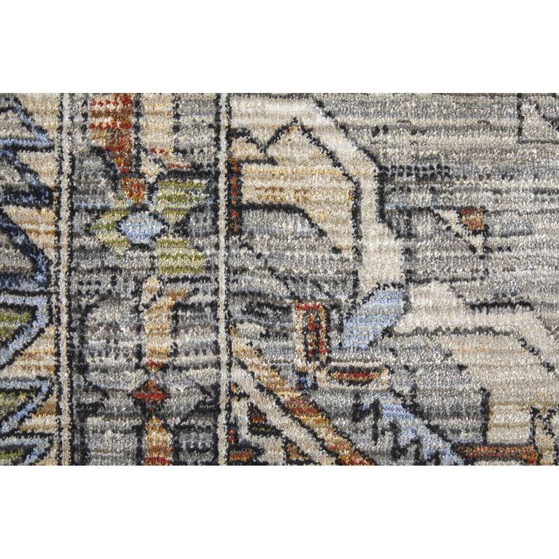 HomeRoots Abstract Casual Runner Area Rug - 87.00 in. x 30.00 in. x 0.47 in.
