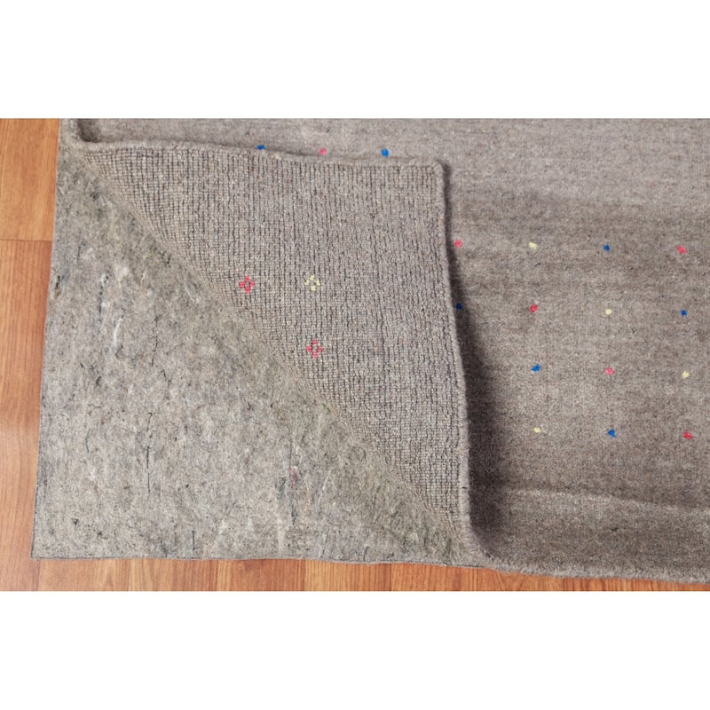 Hand Knotted Oriental 100% Wool Carpet Tribal Animal Pictorial Greys & Charcoal Gabbeh Area Rug - 10' 1'' X 8' 5''