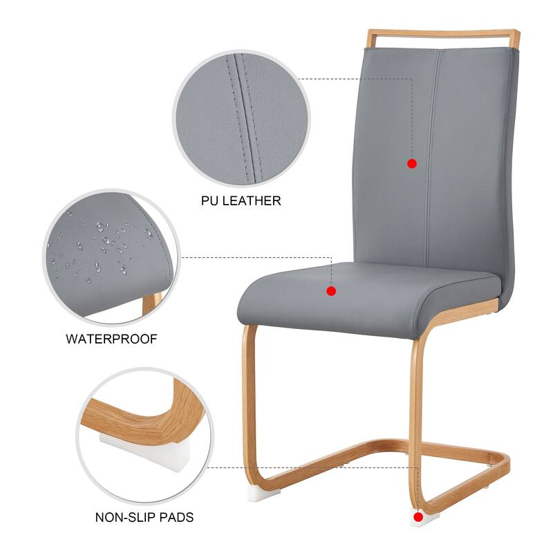 Modern Dining Chair Set of 4, High Back Upholstered Side Chair with C-Shaped Tube Metal Legs Office Chair, Club Guest Chair