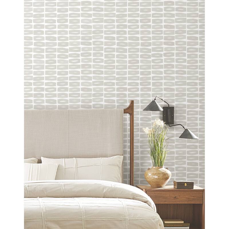 York Wallcoverings Modernist Motif Lichen Grey Wallpaper