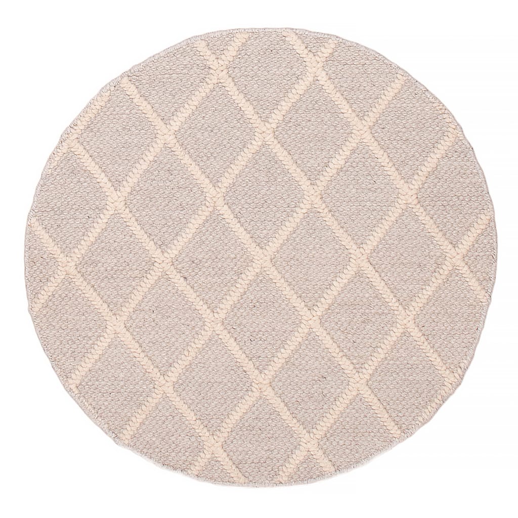 ECARPETGALLERY Braid weave Sienna Grey Wool Rug - 4'0 x 4'0
