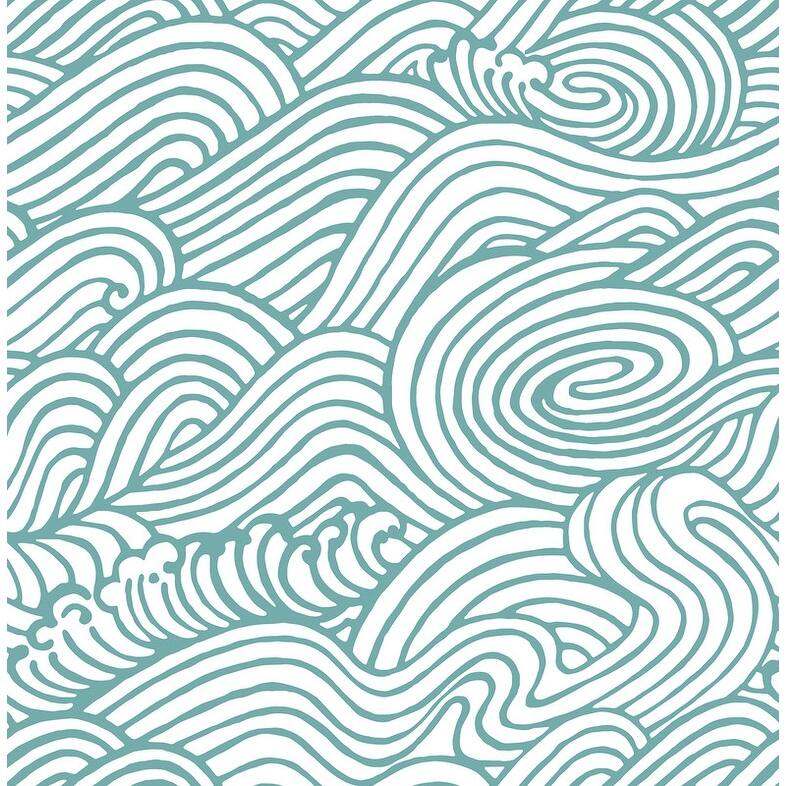 NuWallpaper Teal Saybrook Peel & Stick Wallpaper
