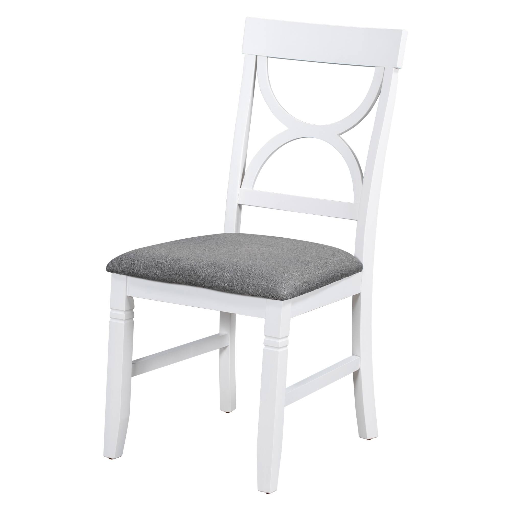 Modern 6 Piece Dining Set Wood White Dining Room Table Set with