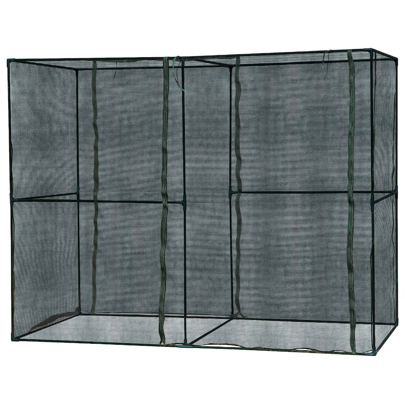 Outsunny 94.5" x 47.25" x 72.75" Walk-in Greenhouse with High-Quality HDPE Cover & 2 Zippered Doors for Plants/Herbs