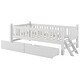 preview thumbnail 10 of 10, White Solid Wood Platform Bed with Guardrail and 2 Drawers,Twin Size Kids Bed