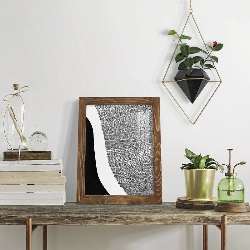 Black & White Abstract I -Framed Print w/glass-Cherry Red