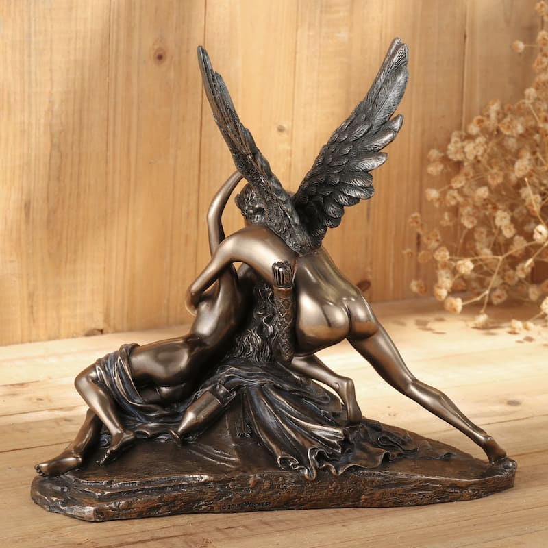 7.72" W "CUPID AND PSYCHE" (ANTONIO CANOVA) Cold Cast Bronze - 4.92"x7.72"x7.09"