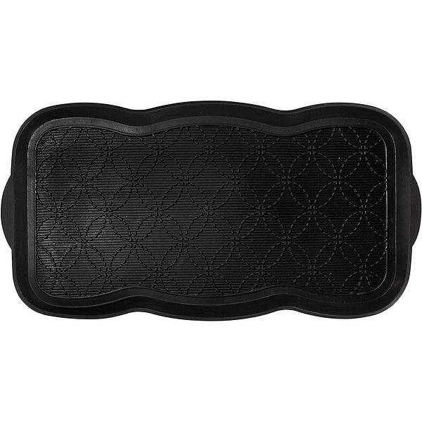A1 Home Collections A1hc Heavy Duty Flexible Black 16 in. x 31 in. Rubber Multi-Purpose for Shoes, Garden, Entryway, Boot Tray Mat
