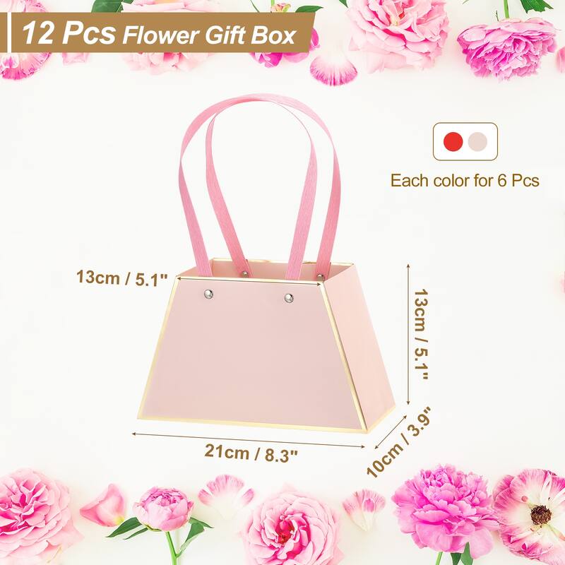 Flower Gift Box, 12 Pcs Paper Flower Gift Bags