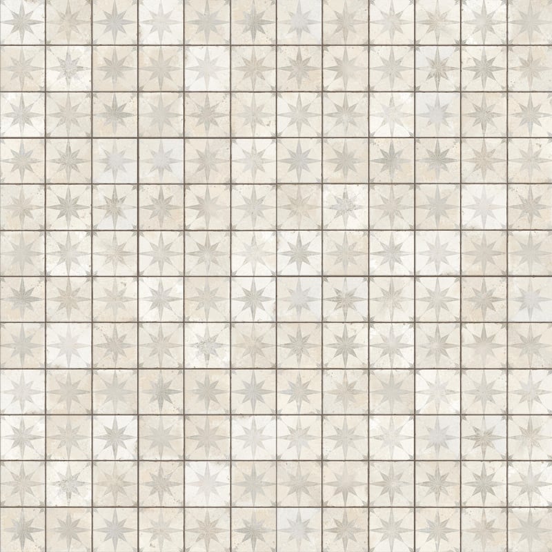 Merola Tile Harmonia Kings Star White 13" x 13" Ceramic Floor and Wall Tile
