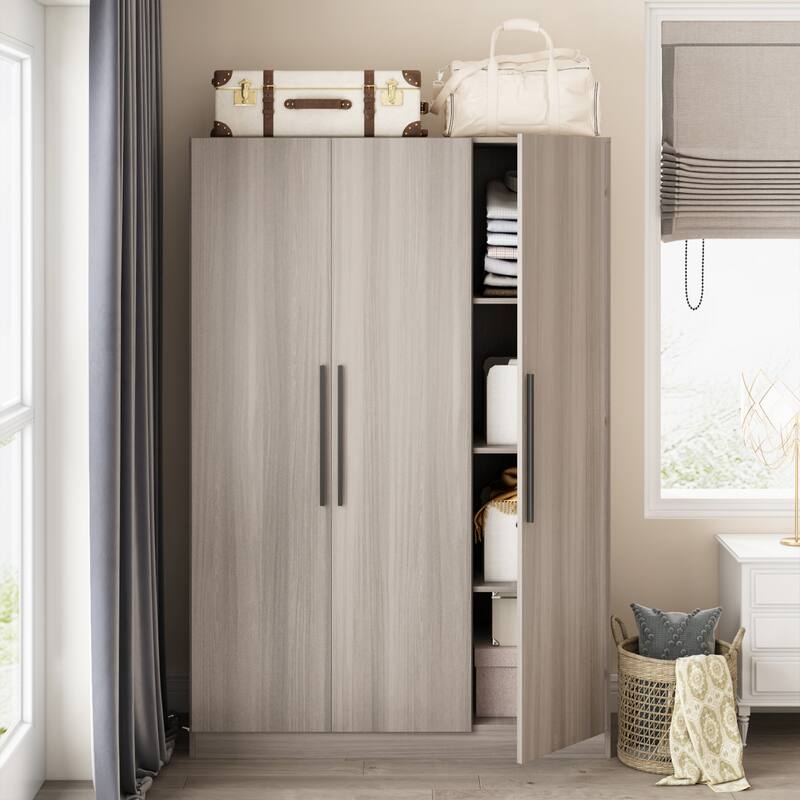 Large Wardrobe Armoire Wooden Closet with 3 Doors for Bedroom Hanging