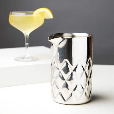 Double Walled Mixing Glass by Viski - Silver - 5.375" x 4"