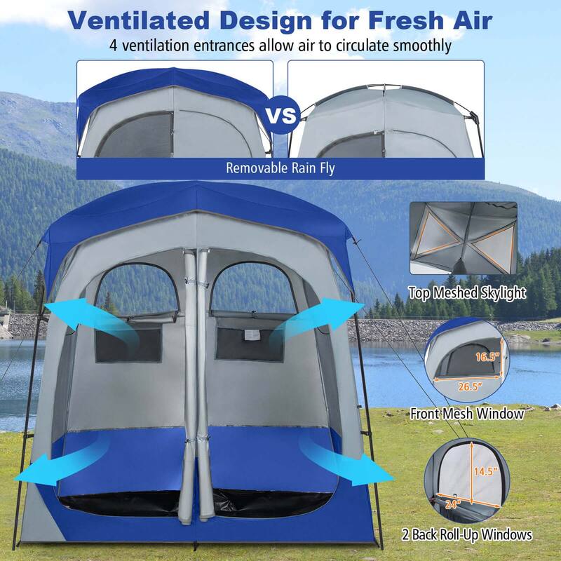 Goplus 2 Room Shower Tent Oversize Privacy Shelter Portable Dressing - See Details