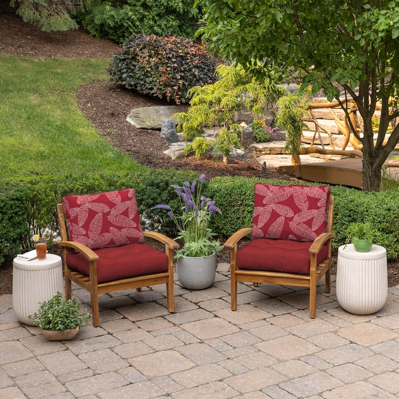 ARDEN Outdoor Plush Modern Tufted Blowfill Deep Seat Set, 24 x 24