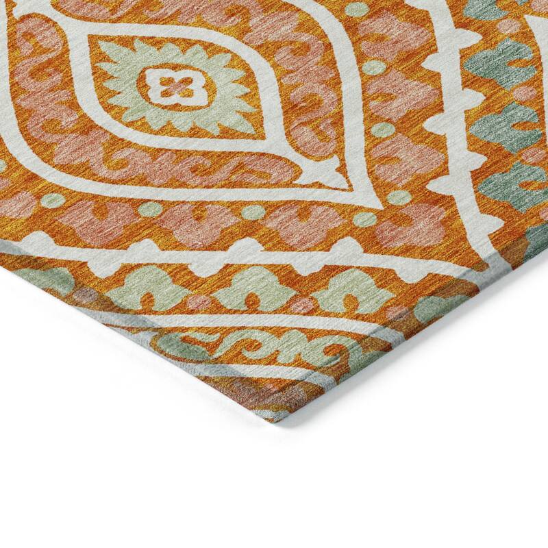 Machine Washable Indoor/ Outdoor Chantille Ttransitional Medallion Rug