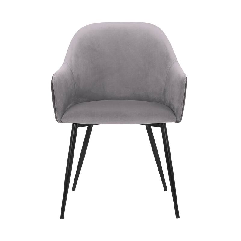 Pixie Two Tone Fabric Dining Room Chair with Black Metal Legs