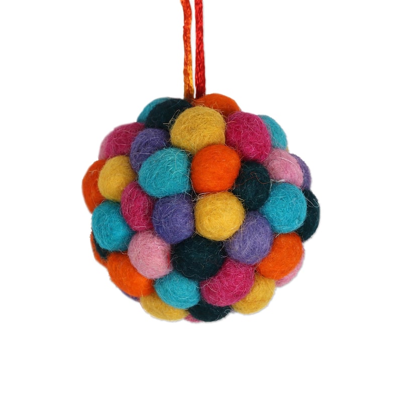 Novica Handmade Disco Christmas Wool Holiday Ornaments (Set Of 5)