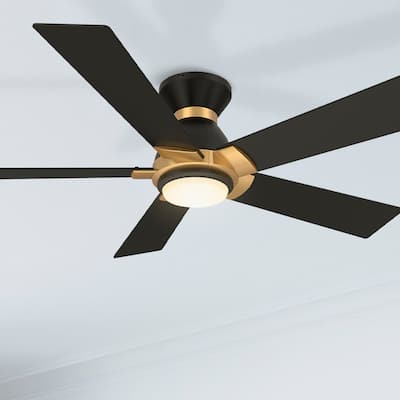 CARRO Joule 52" 5-Blade Smart Ceiling Fan with Light and Remote-Flush Mount