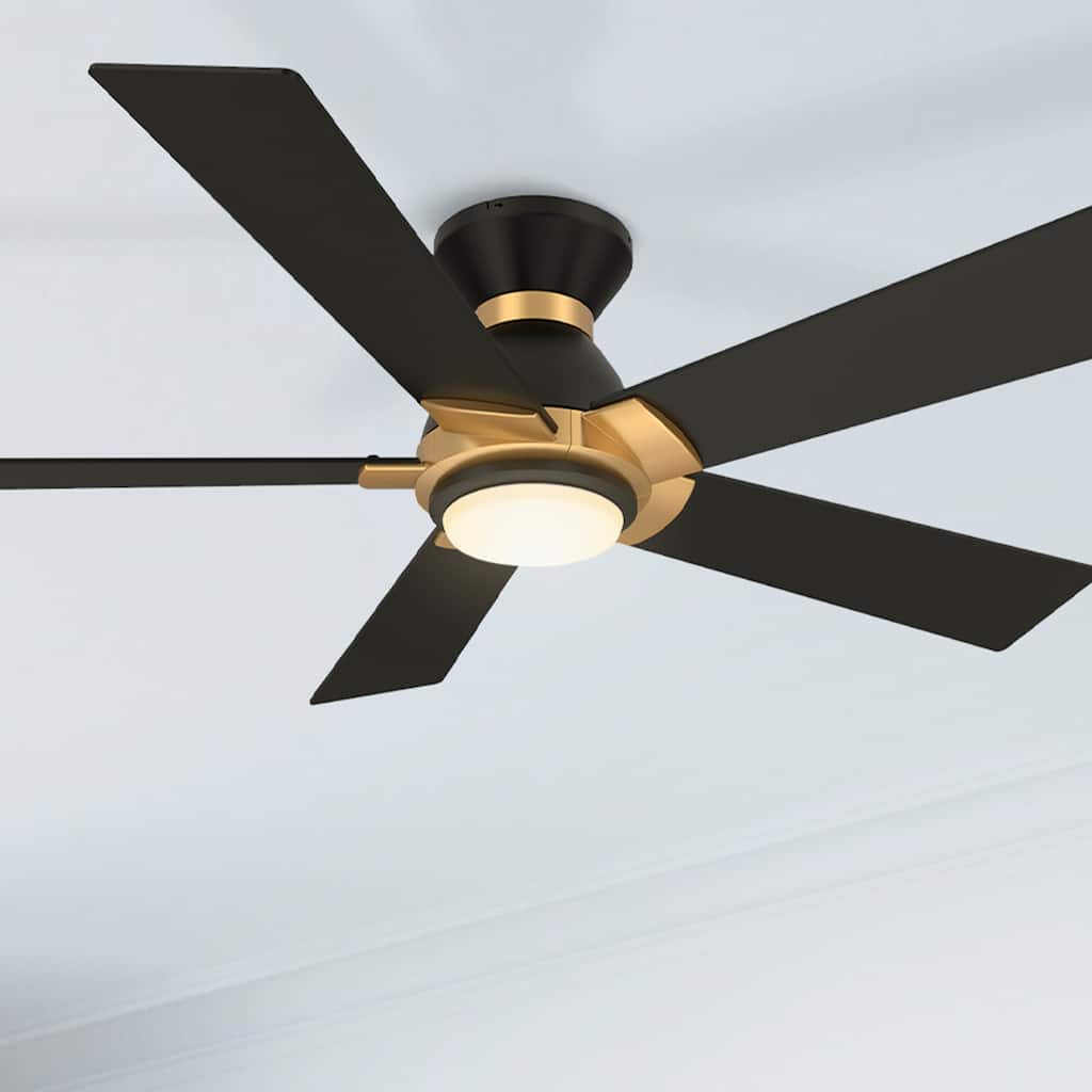 CARRO Joule 52" 5-Blade Smart Ceiling Fan with Light and Remote-Flush Mount
