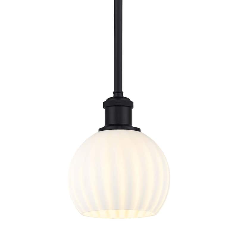 Innovations Lighting 516-1S-8-6 White Venetian Pendant White Venetian - Matte Black / White Venetian