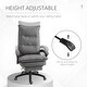 preview thumbnail 4 of 7, Home Office Chair with Foot Rest, Fabric Upholstered Recliner with Armrests, Work Chair with Double Thick Cushion and Wheels