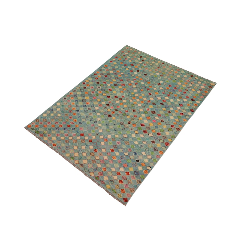 Boho Chic Balochi Yu Blue/Rust Hand Knotted Wool Rug - 4'9'' x 8'1''