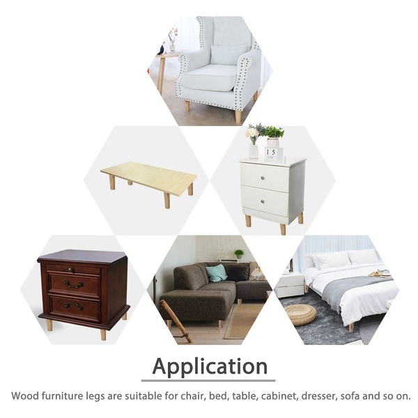 Home wooden furniture cabinet chair couch sales sofa legs feet replacement black 4pcs