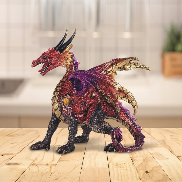 ICE ARMOR 5"W Medieval Red Volcano Dragon Figurine - Bed Bath & Beyond ...